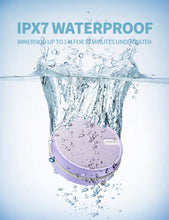 Load image into Gallery viewer, INSMY Portable IPX7 Waterproof Bluetooth Speaker, Wireless Outdoor Speaker Shower Speaker, with HD Sound, Support TF Card, Suction Cup, 12H Playtime, for Kayaking, Boating, Hiking (Purple)