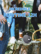 Load image into Gallery viewer, INSMY C12 IPX7 Waterproof Shower Bluetooth Speaker, Portable Wireless Outdoor Speaker with HD Sound, Support TF Card, Suction Cup for Home, Pool, Beach, Boating, Hiking 12H Playtime (Black)