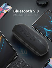 Load image into Gallery viewer, INSMY Portable Bluetooth Speakers, 20W Wireless Speaker Loud Stereo Sound Rich Bass, IPX7 Waterproof Floating, True Wireless Stereo Mode, 24 Hours Playtime, Bluetooth 5.0, Built-in Mic for Outdoors Camping (All Black)
