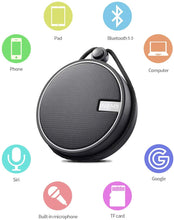 Load image into Gallery viewer, INSMY C12 IPX7 Waterproof Shower Bluetooth Speaker, Portable Wireless Outdoor Speaker with HD Sound, Support TF Card, Suction Cup for Home, Pool, Beach, Boating, Hiking 12H Playtime (Black)