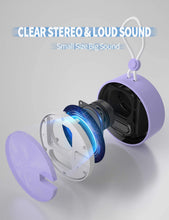 Load image into Gallery viewer, INSMY Portable IPX7 Waterproof Bluetooth Speaker, Wireless Outdoor Speaker Shower Speaker, with HD Sound, Support TF Card, Suction Cup, 12H Playtime, for Kayaking, Boating, Hiking (Purple)
