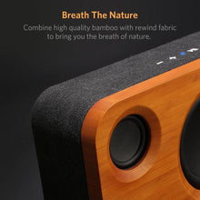 Load image into Gallery viewer, 25W Bluetooth Speaker (A320) with Super Bass, Loud Bamboo Wood Home Audio Wireless Speakers with Subwoofer
